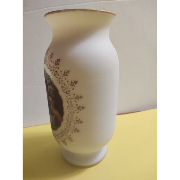 Large Italian Glass Flower Bouquet Vase ARDALT Venetian Hand Painted 9 1/4" tall - Picture 3 of 10